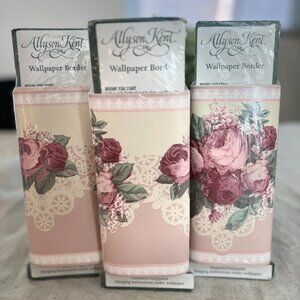 Allyson Kent Rose Design Vintage Wallpaper Border (Set of 3 Rolls) - New!